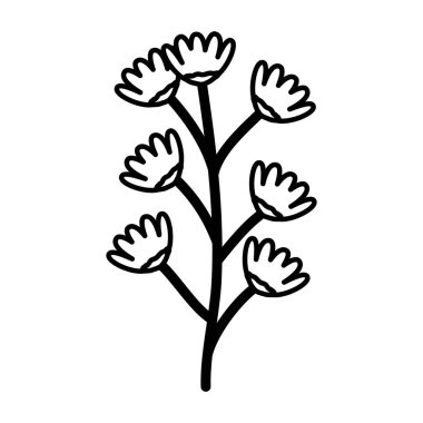 branch with flowers garden decorative icon