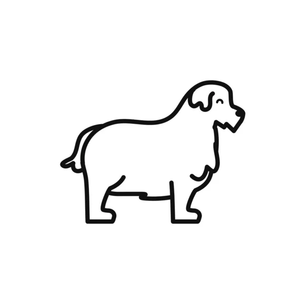 Desenho vetorial isolado da linha de ícones do cão —  Vetores de Stock