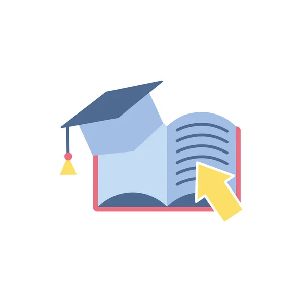 Ebook iskolai oktatás tanulás lapos stílus — Stock Vector
