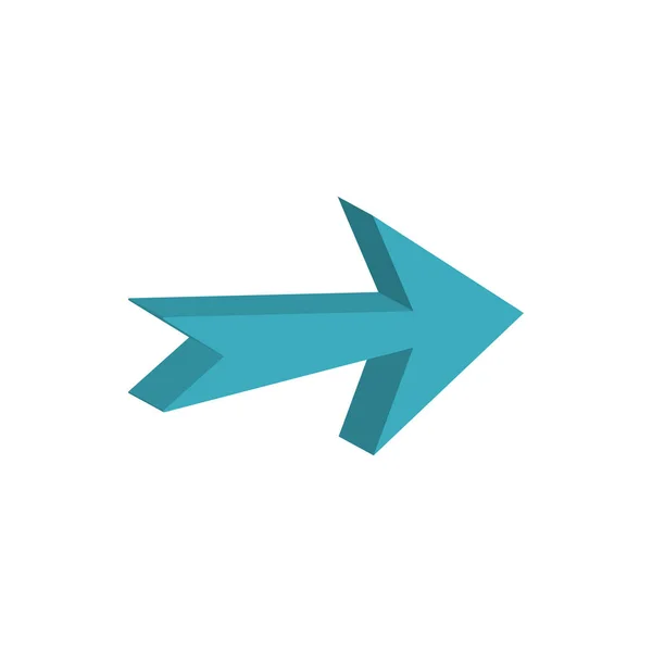 Arrow right direction 3d style icon — Stockvektor