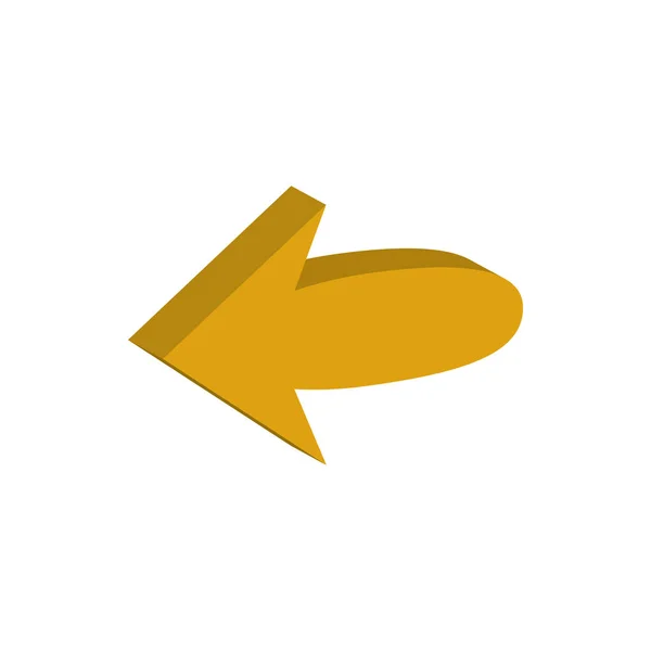 Arrow left direction 3d style icon — Stockvektor