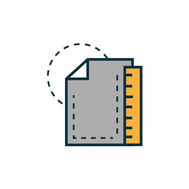 Cetvel çalışma araçları ile plan mühendislik simgesi