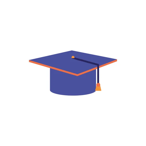 Conception à plat du chapeau de graduation isolé — Image vectorielle