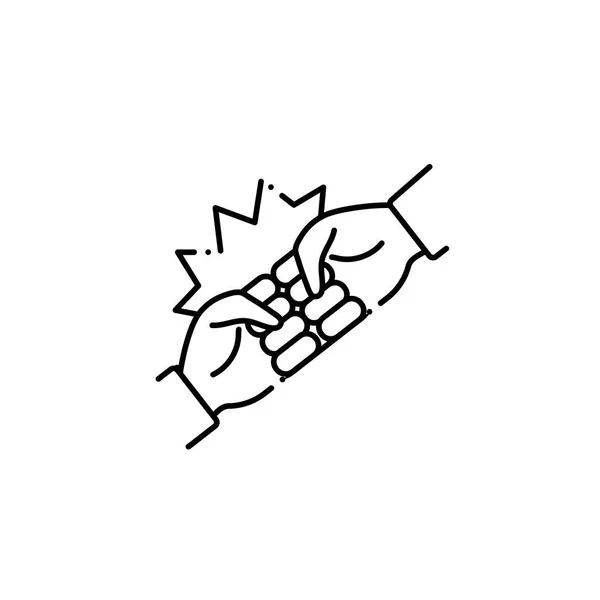 Vote accept handshake line style icon — стоковый вектор