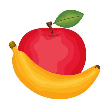 taze elma ve muz meyve