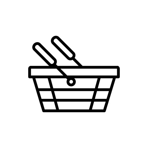 Comprar cesta de entrega icono de gruesa línea — Vector de stock