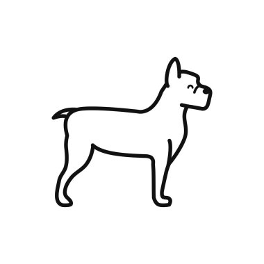 İzole edilmiş köpek simgesi vektör çizgisi tasarımı