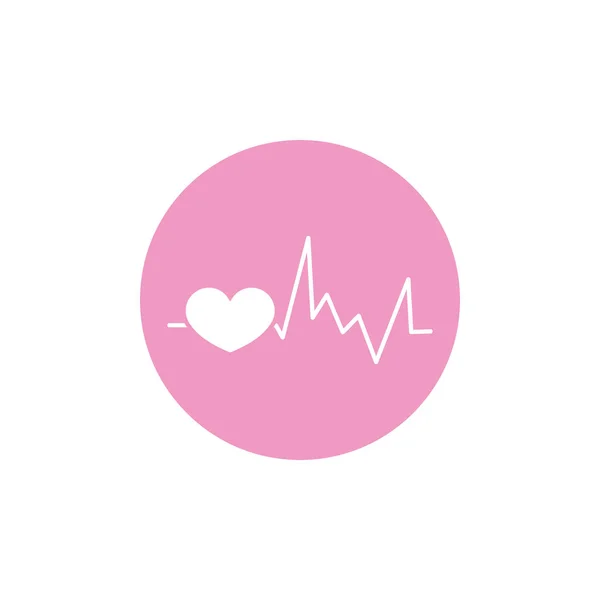 Heart rate breast cancer awareness — Stock Vector