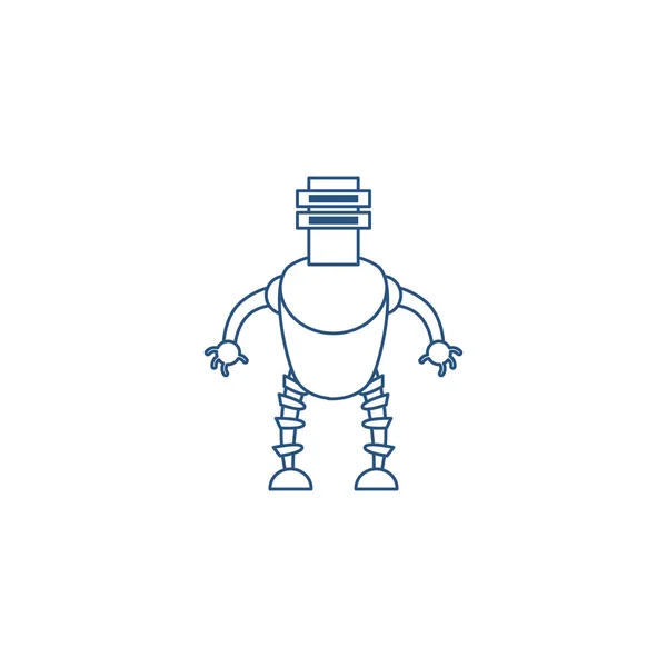 Humanoid robot linje stil ikon — Stock vektor