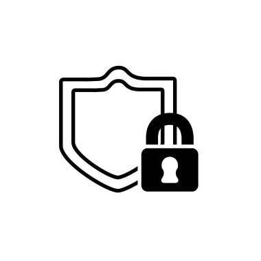 asma kilit satır biçim simgesine sahip güvenlik kalkanı