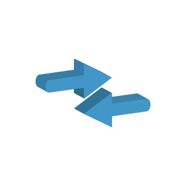 sağ ve sol oklar 3d biçim simgesi