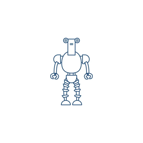 Humanoid robot linia styl ikona — Wektor stockowy