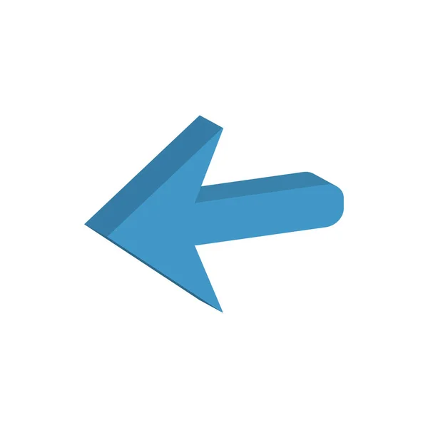 Arrow left direction 3d style icon — Stockový vektor