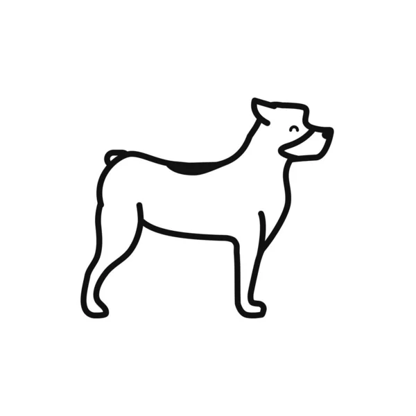 Desenho vetorial isolado da linha de ícones do cão — Vetor de Stock