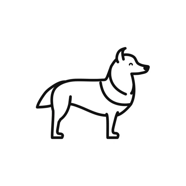 İzole edilmiş köpek simgesi vektör çizgisi tasarımı — Stok Vektör