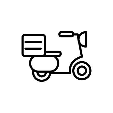Scooter servis dağıtım simgesi kalın çizgi