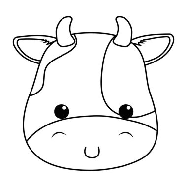 inek çizgi filmi vektör tasarım çizimi çizimi