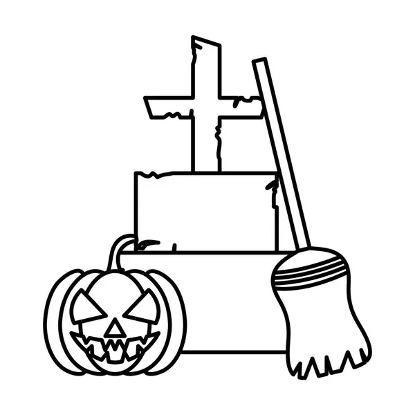 Koleda - šťastný halloween line styl — Stockový vektor