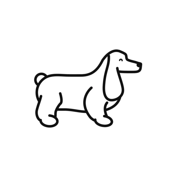 Izolovaný návrh vektoru řádku ikon psa — Stockový vektor