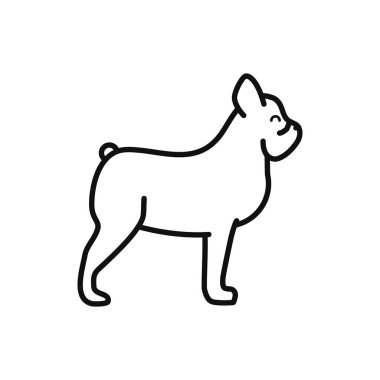 İzole edilmiş köpek simgesi vektör çizgisi tasarımı