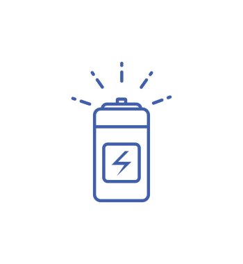 İzole pil simgesi çizgi tasarımı