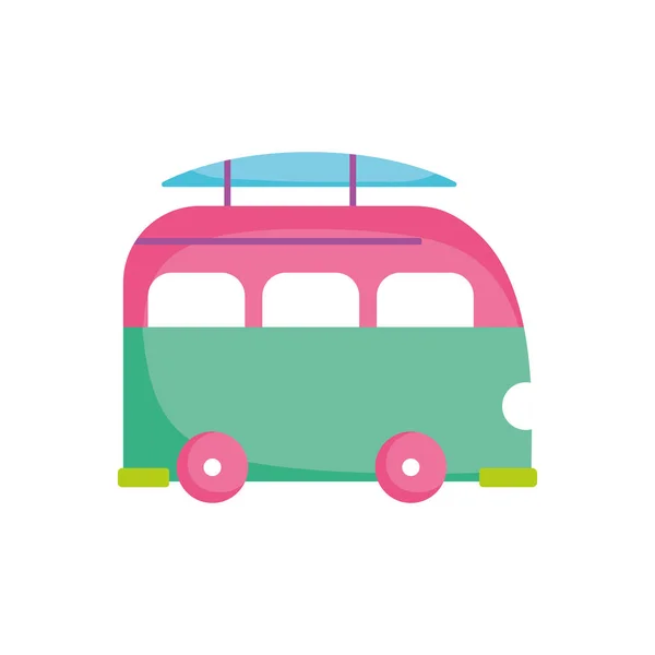 Summer van car fill style icon — Image vectorielle