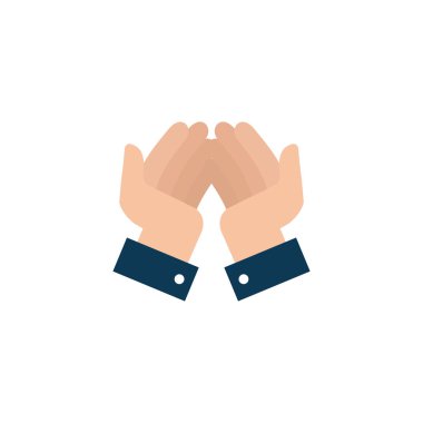 İzole edilmiş el sinyali simgesi düz tasarım