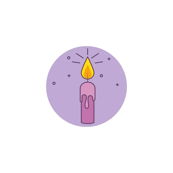 Candle decorative detailed style icon — Stockvektor