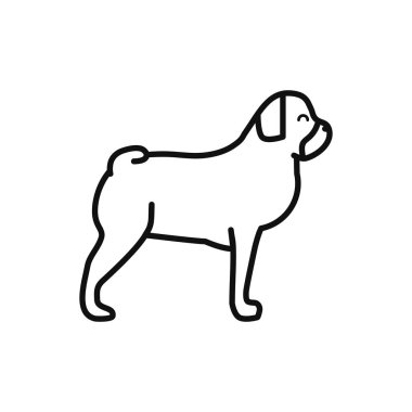İzole edilmiş köpek simgesi vektör çizgisi tasarımı