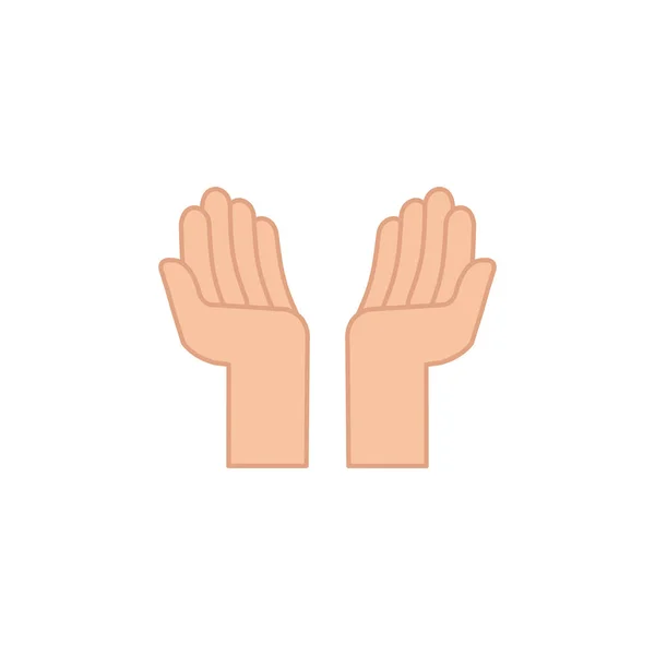 Un icono de la señal de mano aislada llena el diseño — Vector de stock
