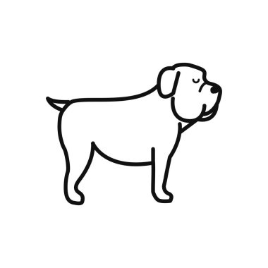 İzole edilmiş köpek simgesi vektör çizgisi tasarımı