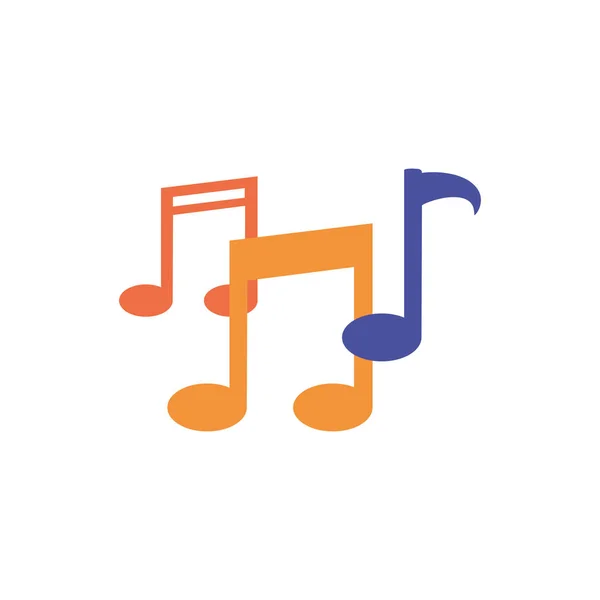 Isolated music note icon flat design — Stock Vector