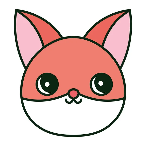 Cute fox head animal cartoon — Vetor de Stock