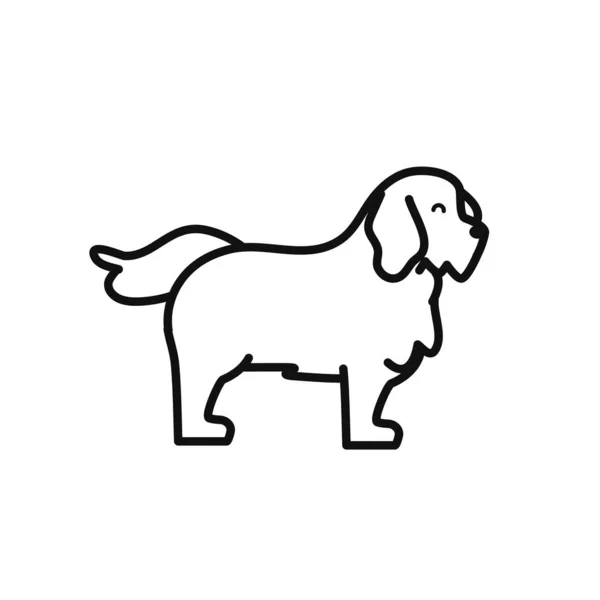 Elszigetelt kutya ikon vonal vektor tervezés — Stock Vector