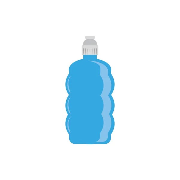 Sport bottle water plastic flat icon blue — Stock Vector