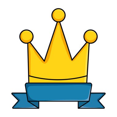 crown queen with ribbon pop art style