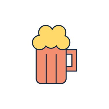 beer glass drink summer icon line and fill