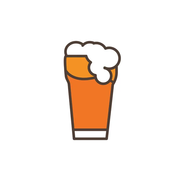 Beer glass oktoberfest icon line filled — Wektor stockowy