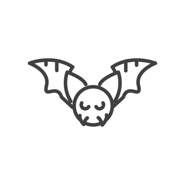 Bat cartoon trick or treat happy halloween line style — Vector de stock