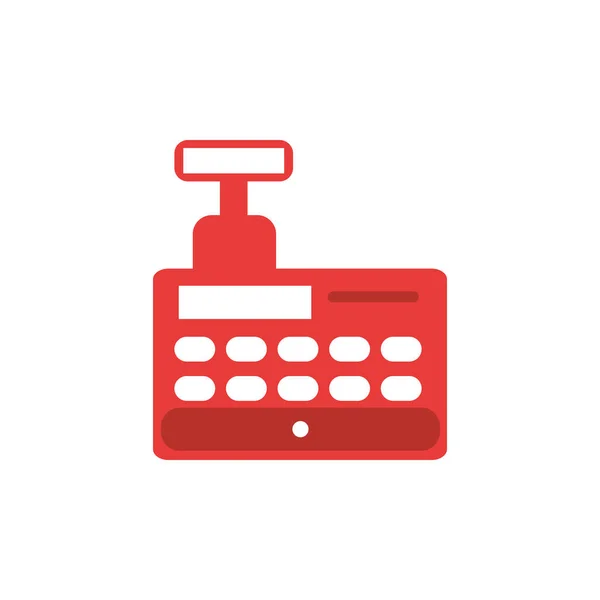Cash register commerce shopping flat image icon — Vettoriale Stock