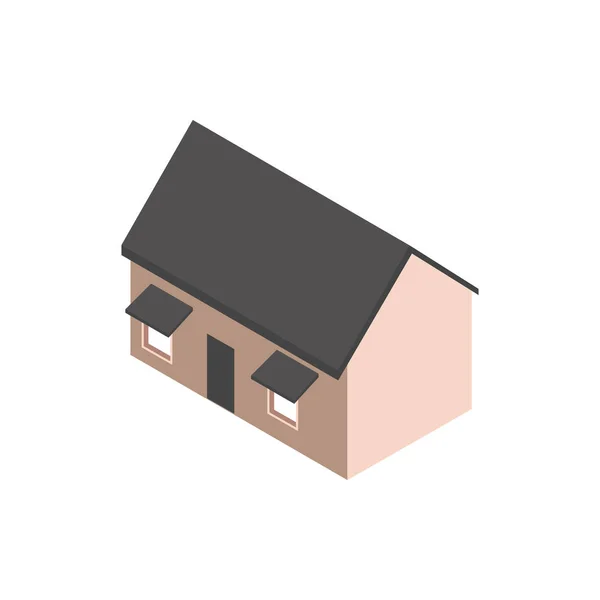 Architecture maison construction urbaine style isométrique — Image vectorielle