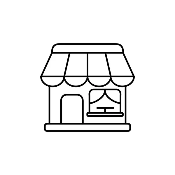 Design de linha de ícone de loja de café isolado —  Vetores de Stock