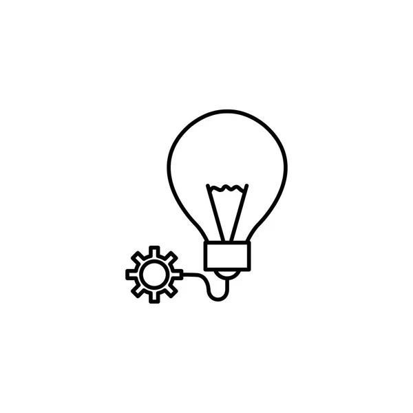 Light bulb gear idea icon line style — Stock vektor