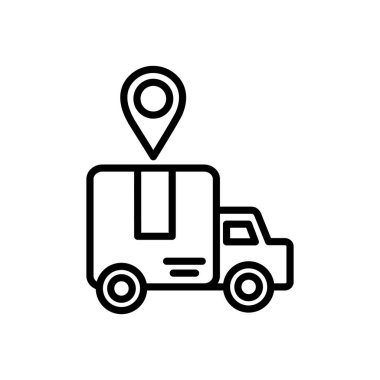 truck location pointer delivery icon thick line
