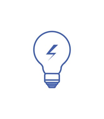 İzole edilmiş ampul simgesi çizgi tasarımı