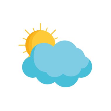 summer sun with clouds fill style