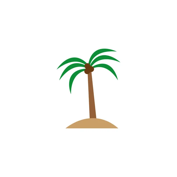 Tree palm tropical flat icon — Stockvector