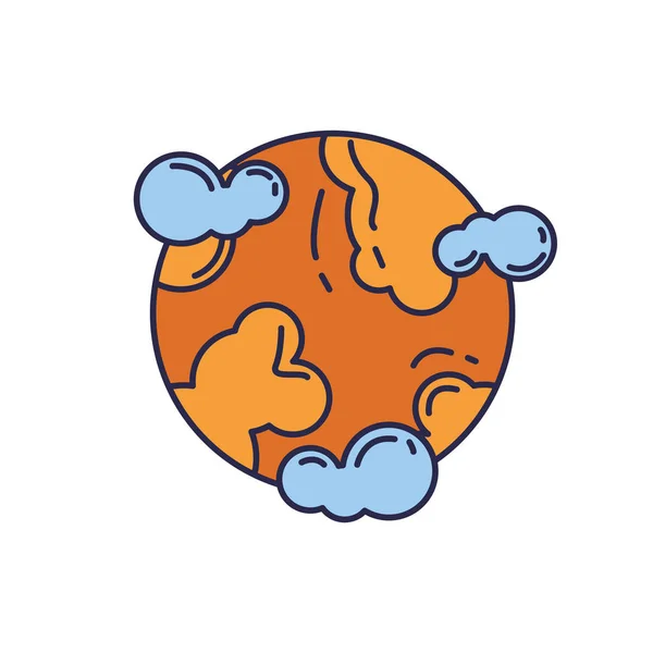 Universe planet fill style icon — Stockvektor