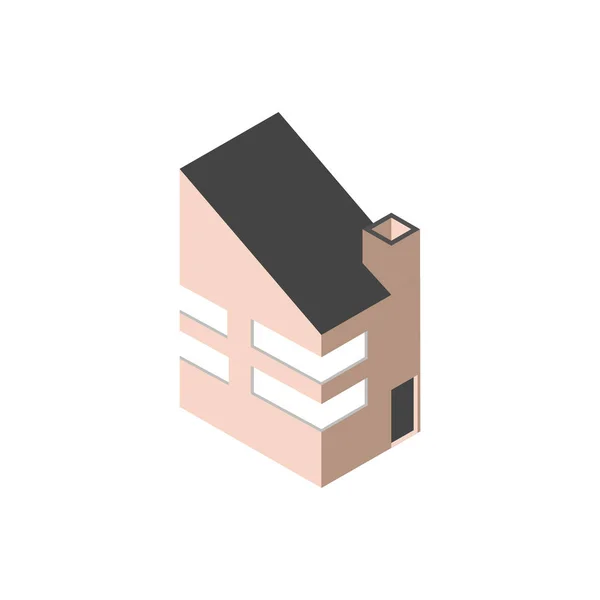 Modern block building isometric style — стоковый вектор