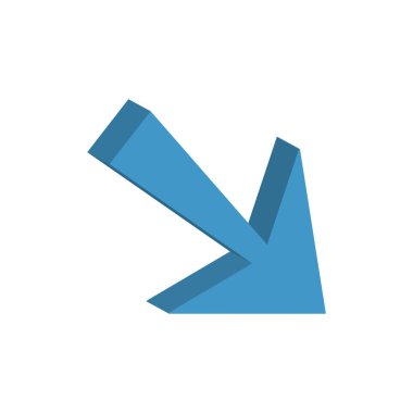 Aşağı ok 3d biçim simgesi